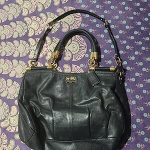 Beautiful Black and Brass Coach Bag
